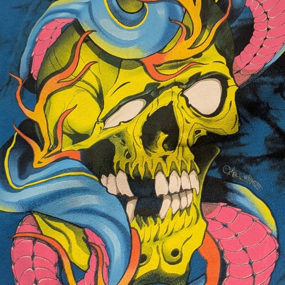 Sullen art hoodie medium skull snake blue black smokey cloudy appearance (p1) - Picture 9 of 9